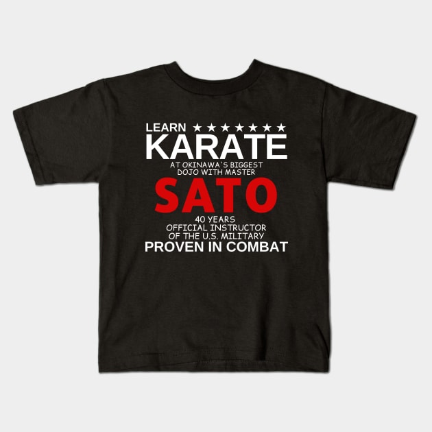 Learn Karate Sato Kids T-Shirt by deanbeckton